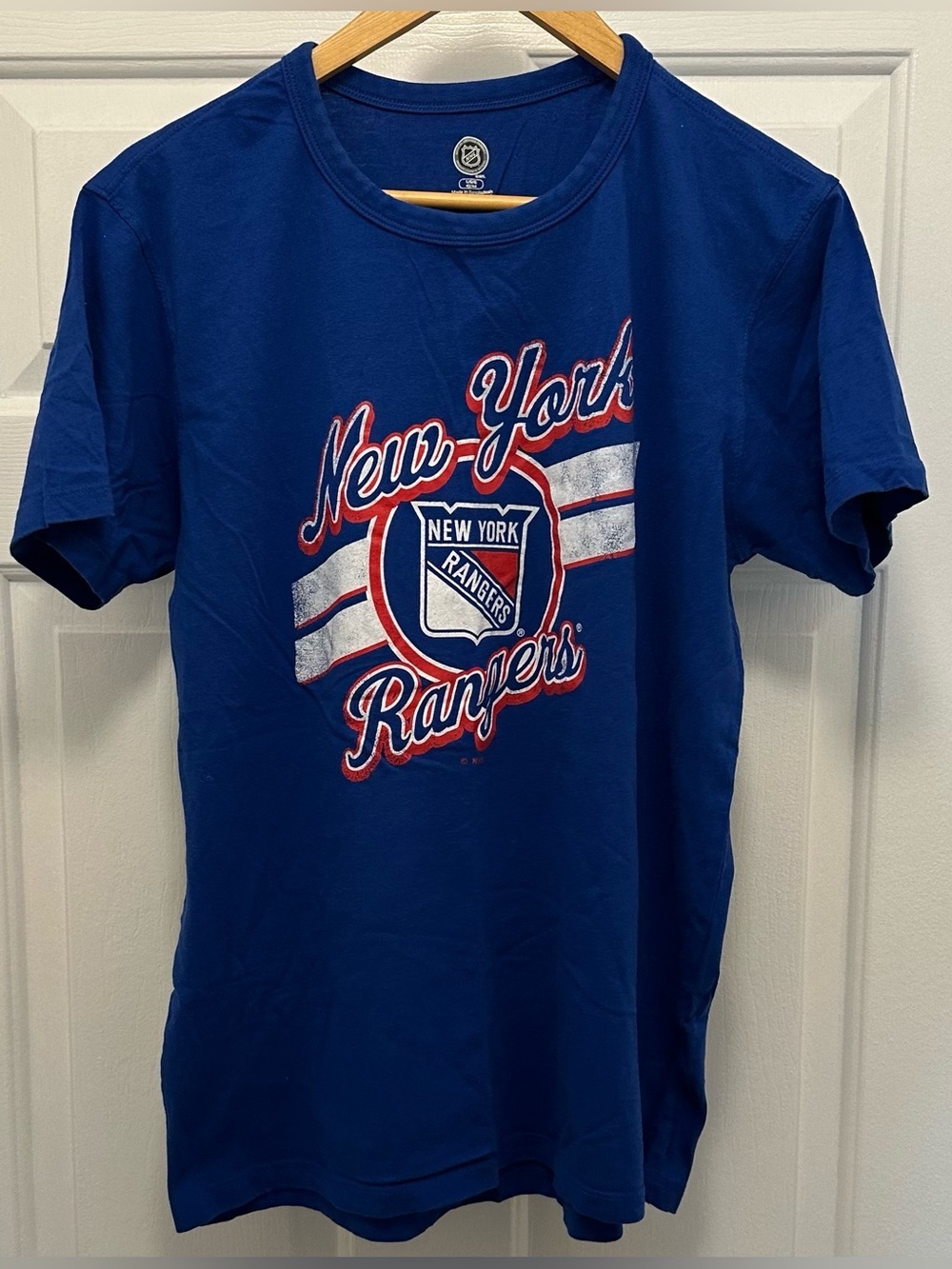 Men’s New York Rangers Blue Graphic Tee Size Large